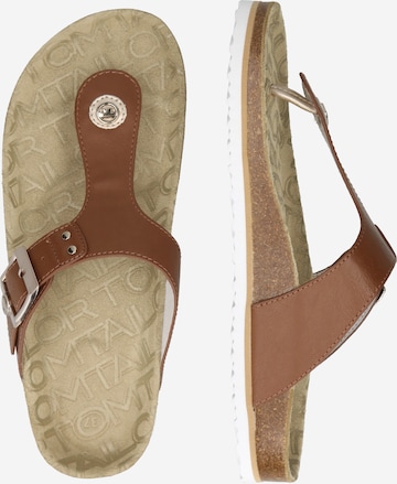 TOM TAILOR T-Bar Sandals in Brown