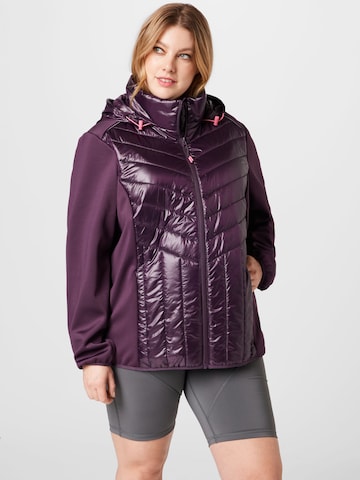 Esprit Sport Curvy Athletic Jacket in Purple: front