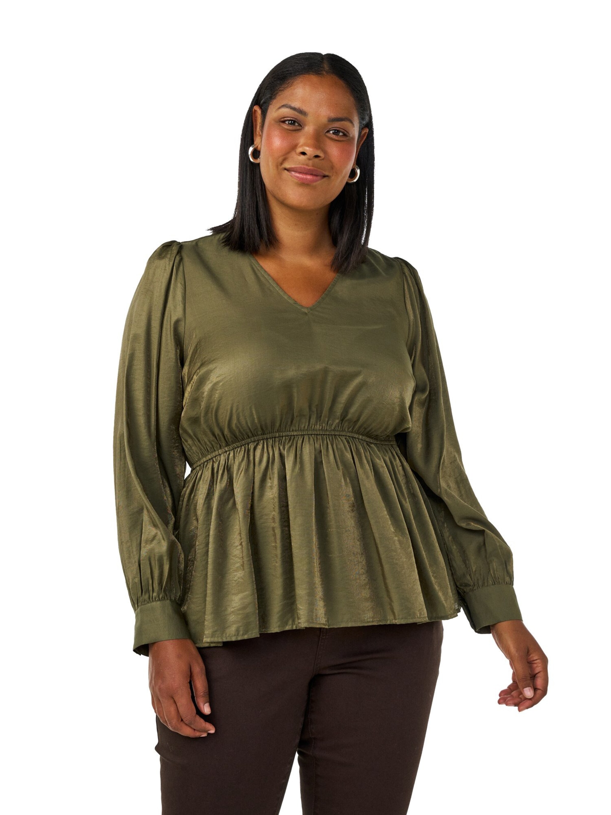 Zizzi - Camisa 'DONNA' em verde: frente