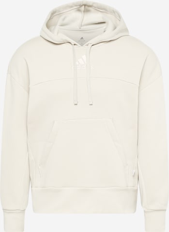 Felpa sportiva 'Studio Lounge Fleece' di ADIDAS SPORTSWEAR in beige: frontale