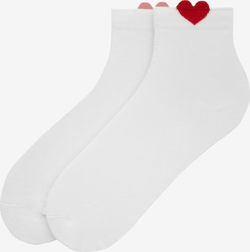 Chaussettes Pull&Bear en blanc : devant