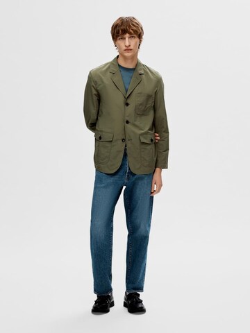 SELECTED HOMME Regular fit Between-season jacket 'HALLS' in Green