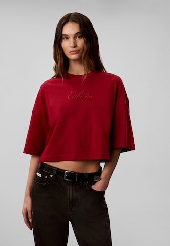 Tricou de la Calvin Klein Jeans pe roșu: față