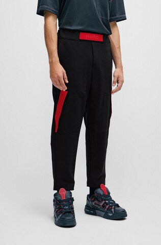 HUGO Tapered Pants 'Dechnical' in Black: front