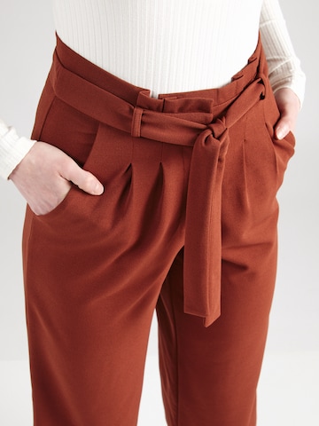 JDY Wide leg Pleat-Front Pants in Brown