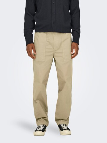 Loosefit Pantaloni 'ONSSINUS' di Only & Sons in beige: frontale