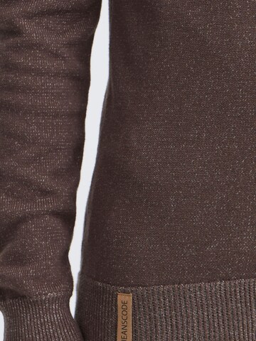INDICODE JEANS Gebreid vest 'Andy' in Bruin