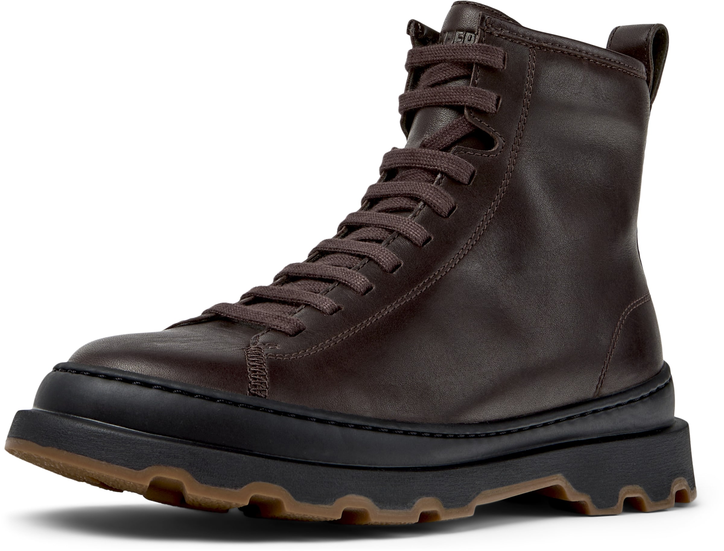 CAMPER Lace-up bootie 'Brutus' in Brown: front