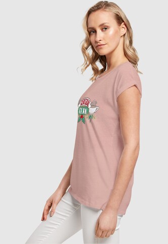 ABSOLUTE CULT T-Shirt 'Friends - Festive Central Perk' in Pink