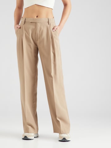 Lindex Wide leg Veckad byxa 'Spring' i beige: framsida