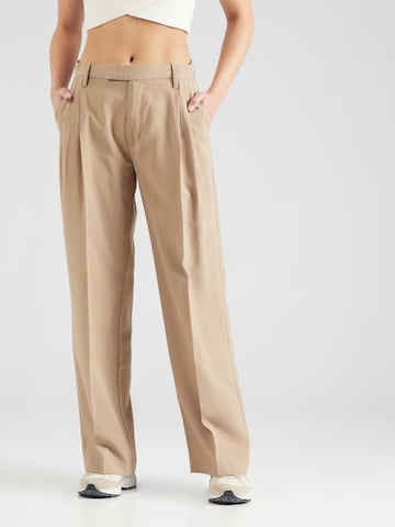 Lindex Wide leg Pleat-Front Pants 'Spring' in Beige: front