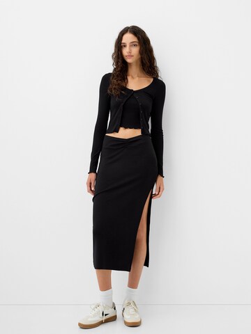 Bershka Knit cardigan in Black
