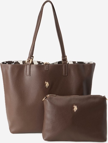 U.S. POLO ASSN.Shopper torba 'ROGERSVILLE' - smeđa boja: prednji dio