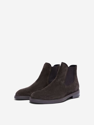 SELECTED HOMME Chelsea Boots i brun