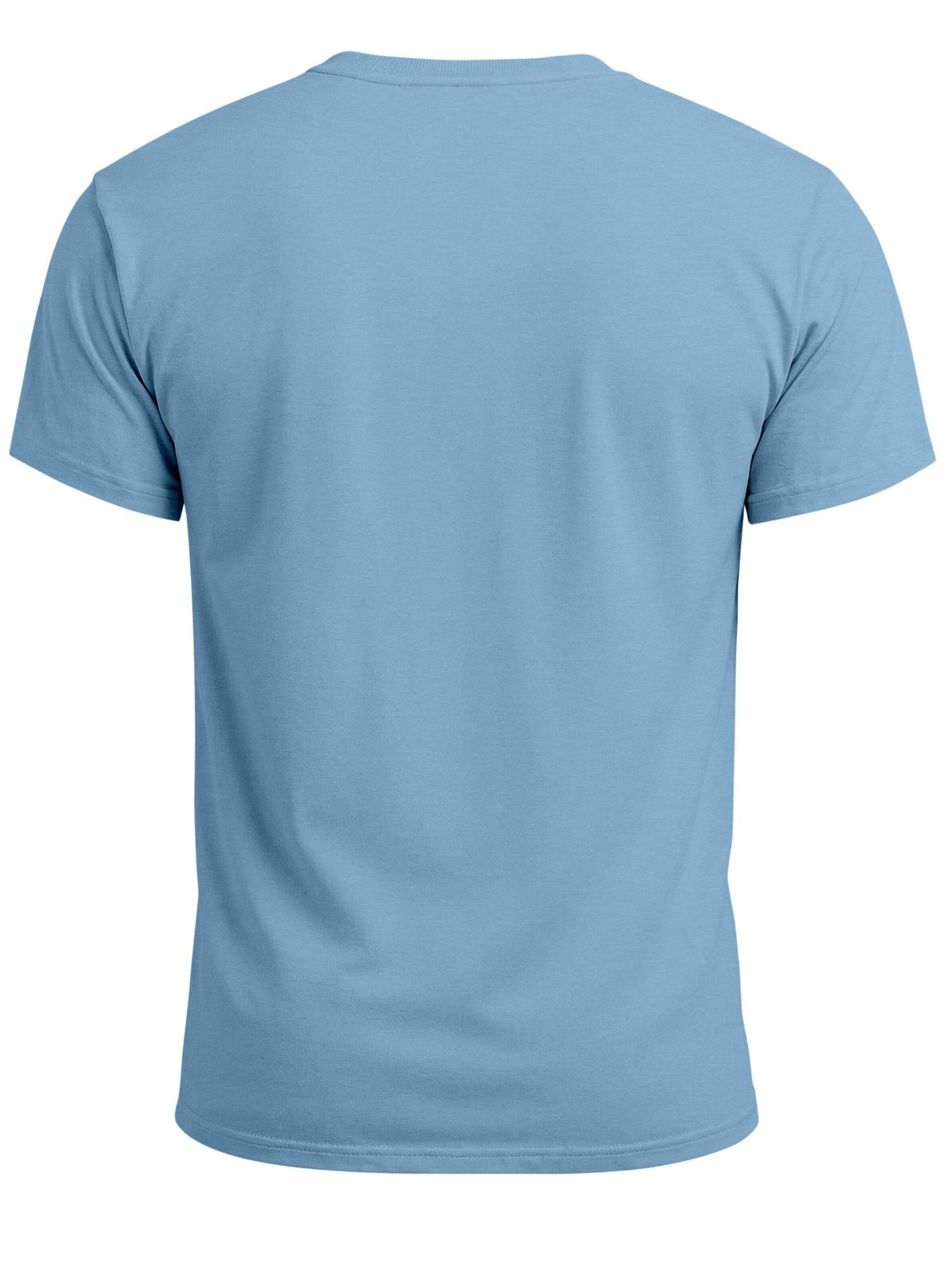 Neverless Shirt 'Polygon T-Rex' in Blue