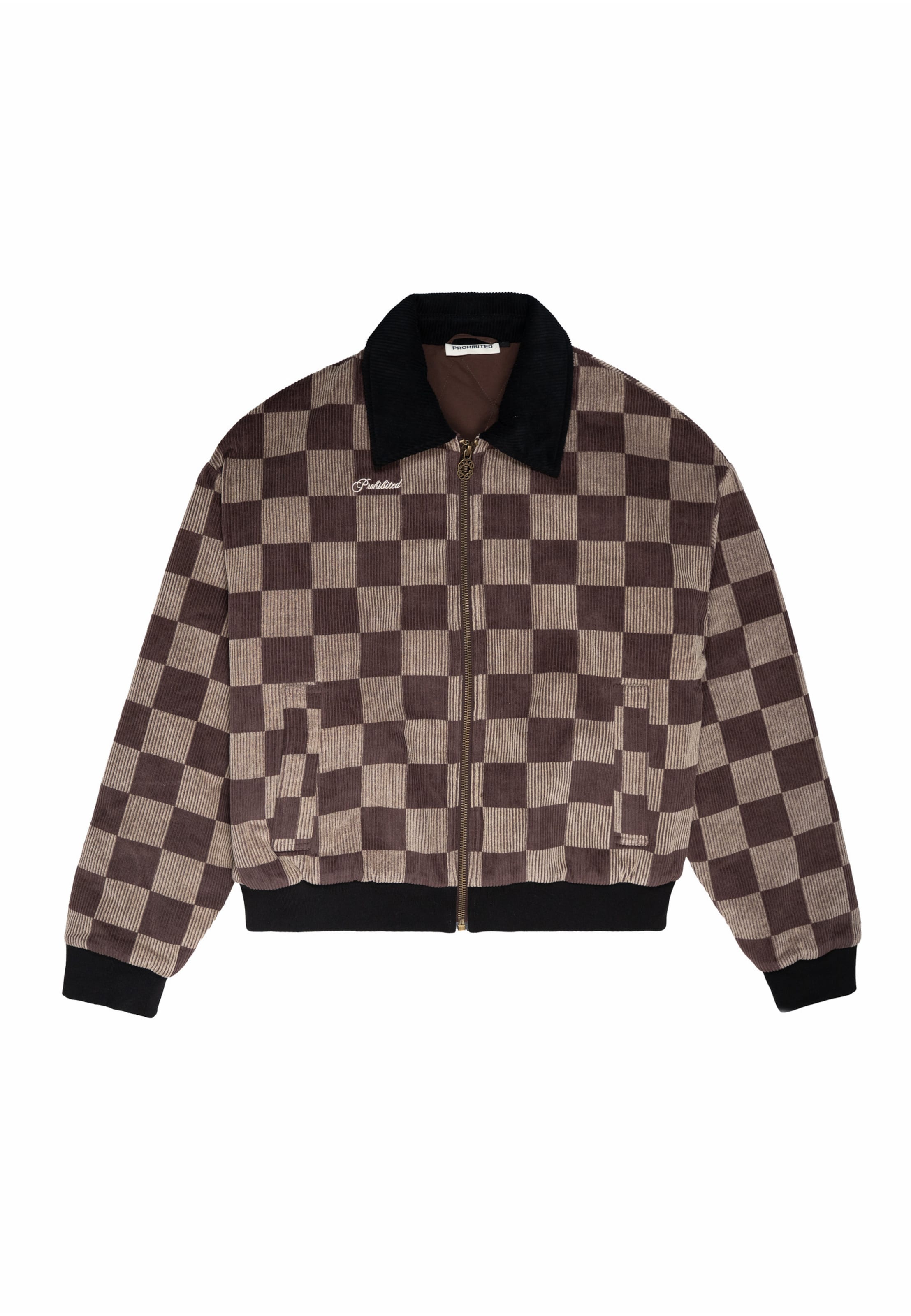 Veste mi-saison Prohibited en marron : devant