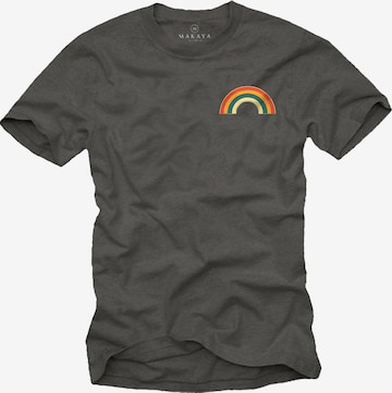 MAKAYA Shirt 'Rainbow' in Grey: front