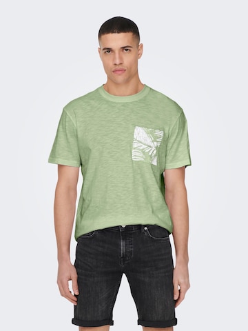 Only & Sons Shirt 'PERRY' in Groen: voorkant
