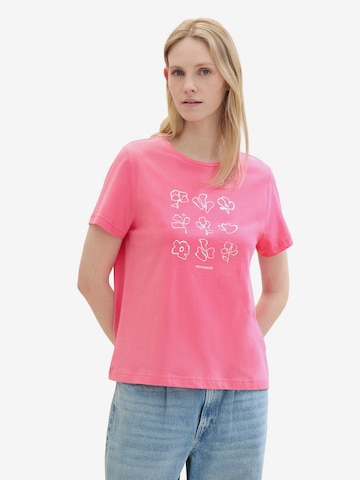 T-shirt TOM TAILOR en rose : devant
