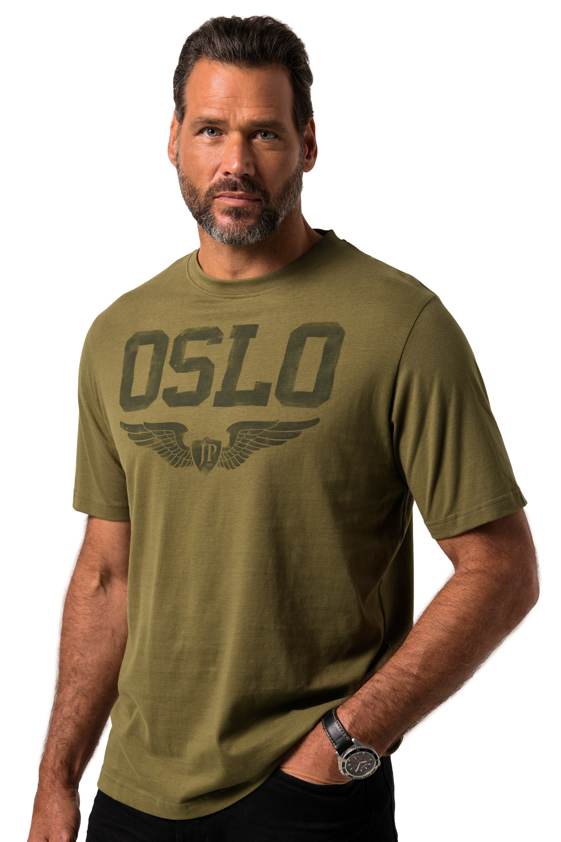 JP1880 T-Shirt in Grün: Vorderseite