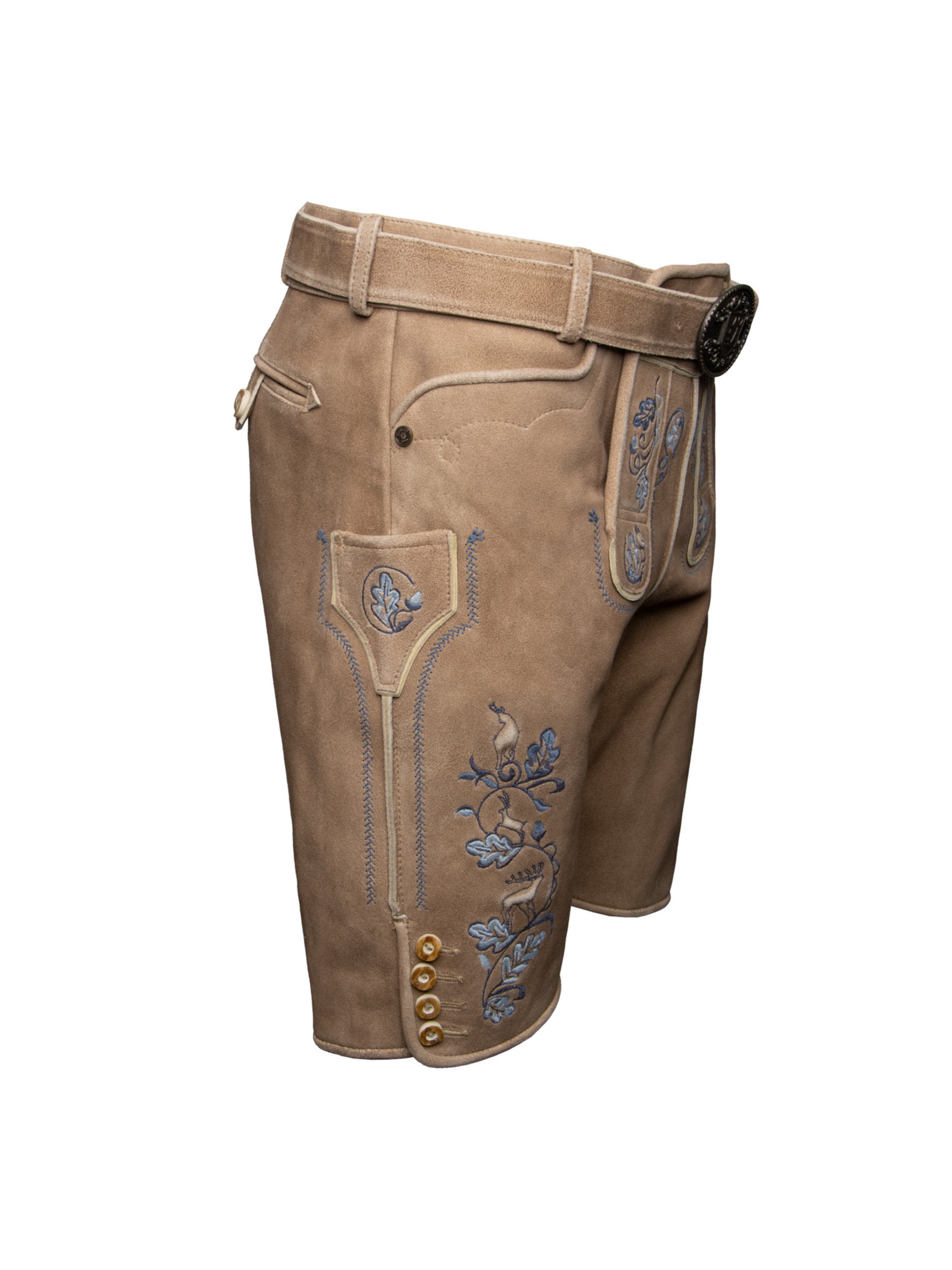 Krüger Buam Regular Klederdracht broek ' Demian ' in Bruin