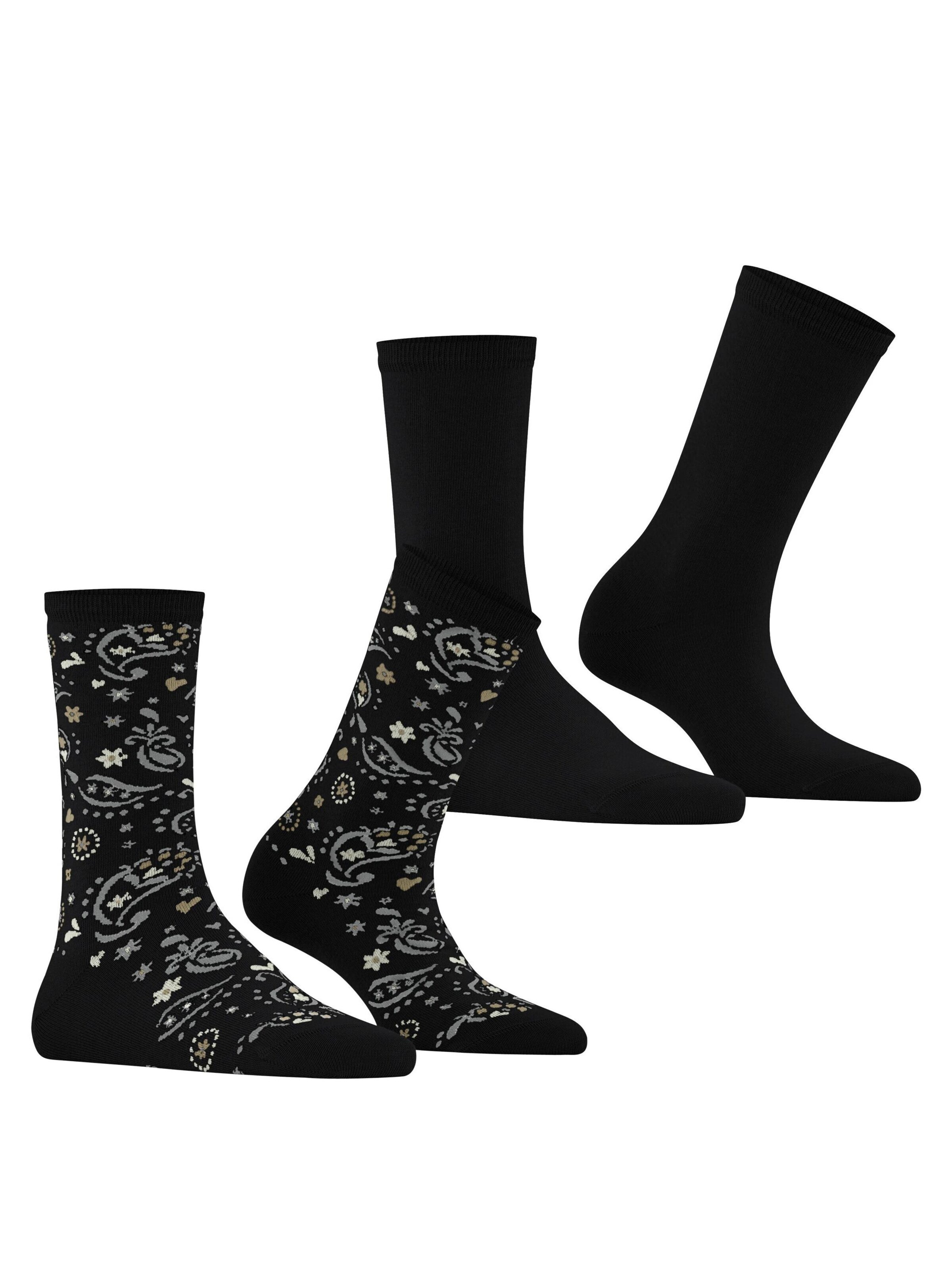 ESPRIT Socks 'Soft Paiyley 2-Pack' in Black