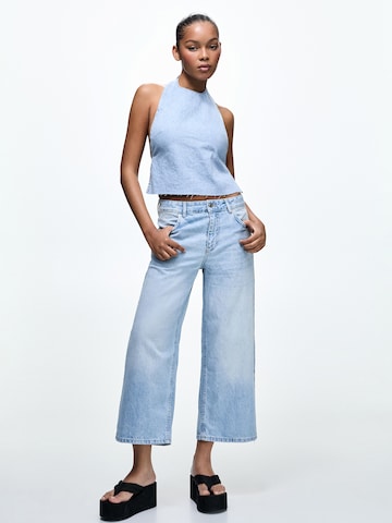 Wide Leg Jean Pull&Bear en bleu