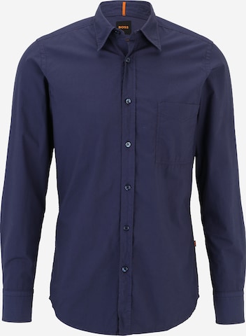 BOSS Orange Regular fit Overhemd 'Relegant 6' in Blauw: voorkant
