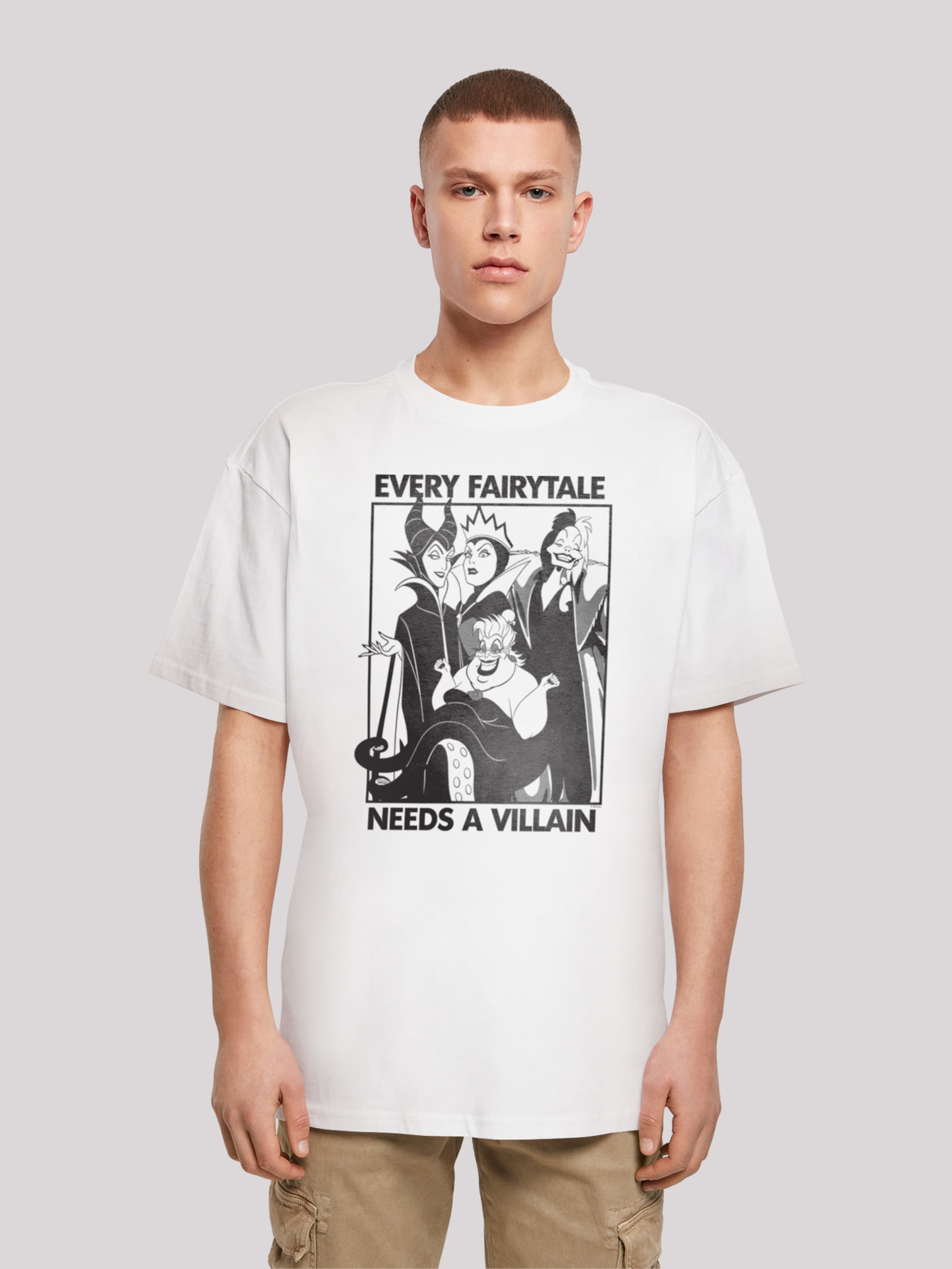 F4NT4STIC T-Shirt 'Disney Every Fairy Tale Needs A Villain -WHT' in Weiß |  ABOUT YOU