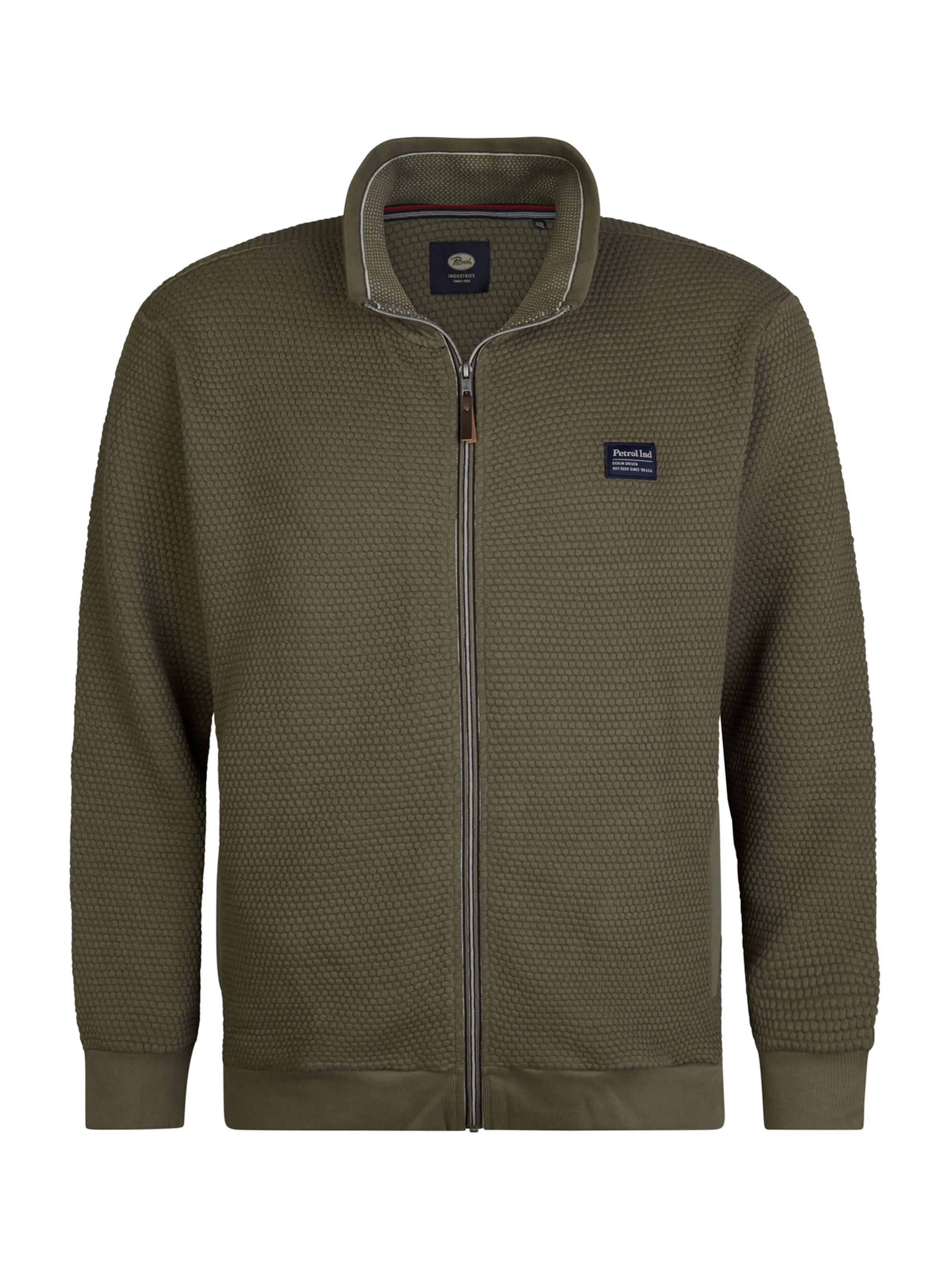 Petrol Industries Ζακέτα φούτερ σε πράσινο: μπροστά