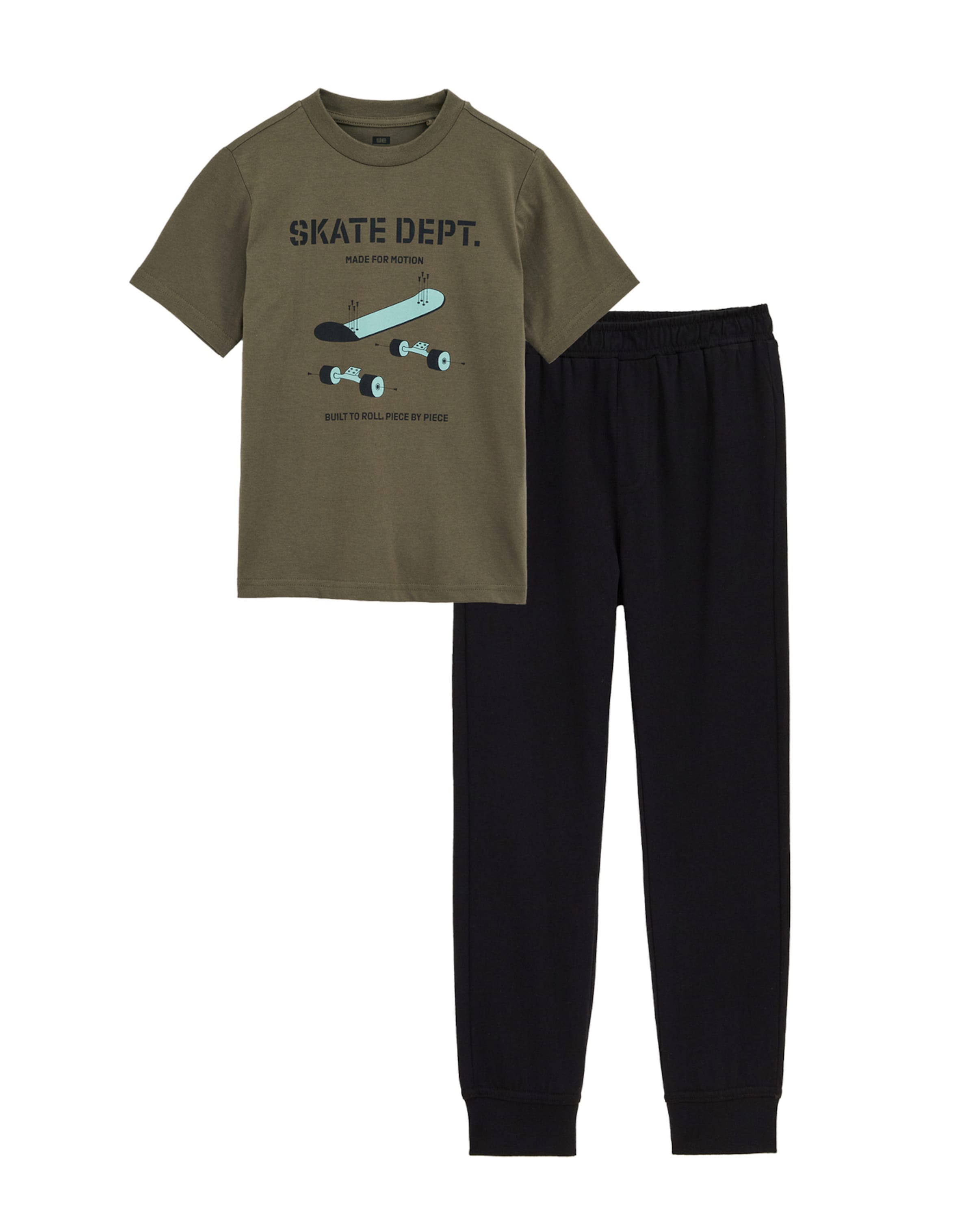 WE Fashion Пижама в Зеленый: спереди