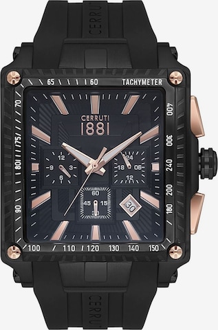 Montre à affichage analogique CERRUTI 1881 en noir : devant