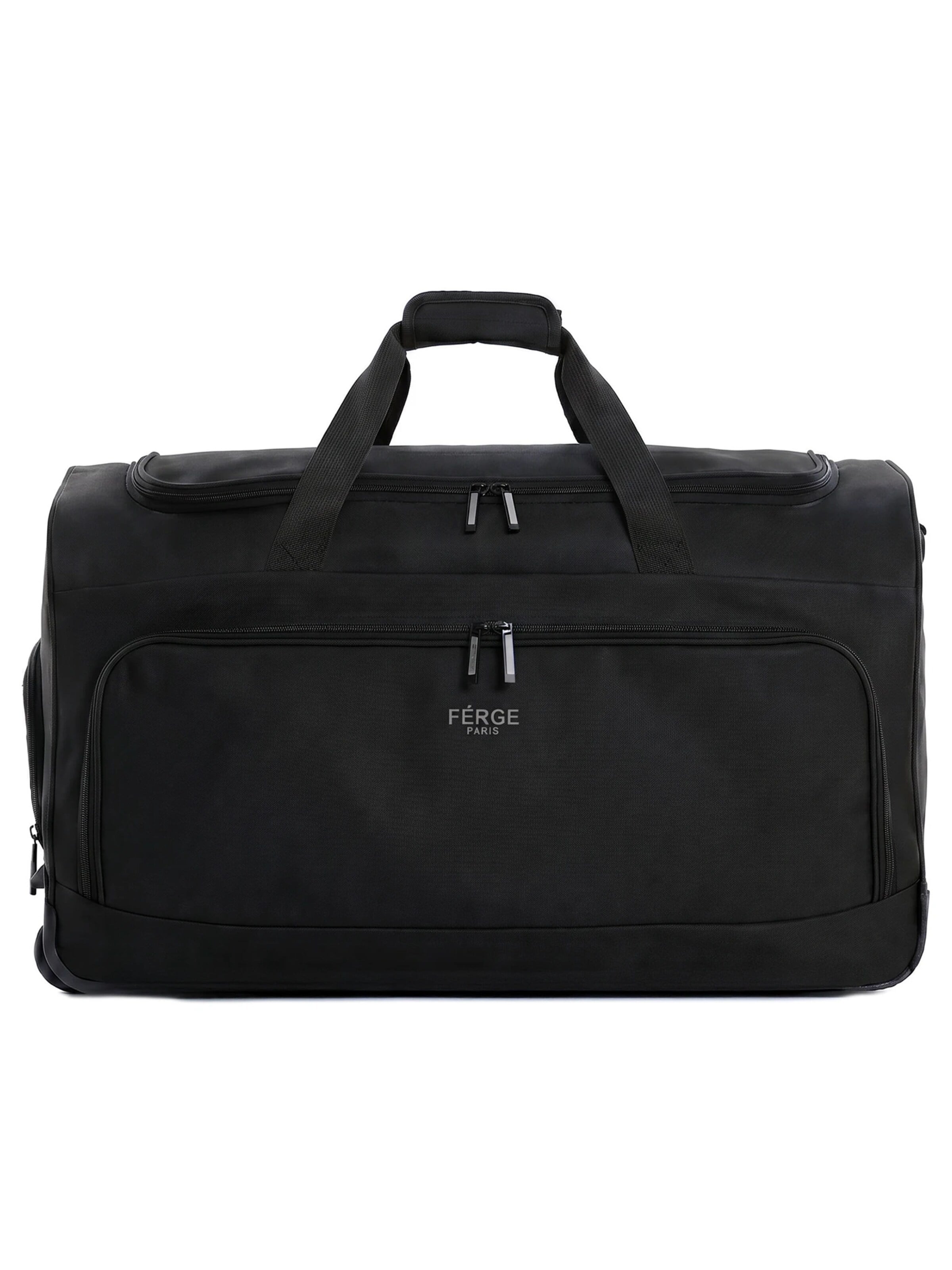 FERGÉ Travel Bag 'wasserabweisende Reisetasche mit Rollen groß PARIS' in Black: front