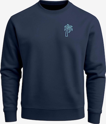 Neverless Sweatshirt 'Palm Lineart Logo' in Blau: Vorderseite