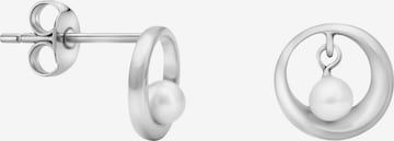 Sofia Milani Ohrringe 'Pearl Circle' in Silber: Vorderseite