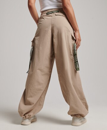 Superdry Wide leg Cargobroek in Beige