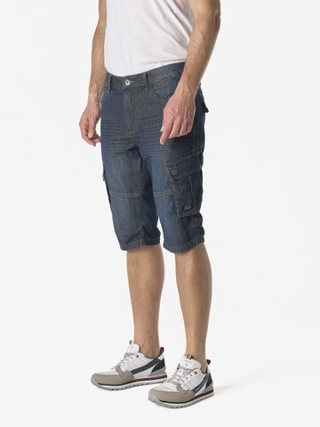 KOROSHI Regular Cargojeans i blå