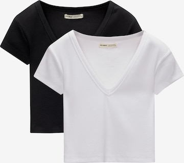 Pull&Bear T-Shirt in Schwarz: predná strana