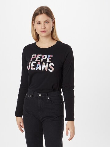 Maglietta 'LUNA' di Pepe Jeans in nero: frontale