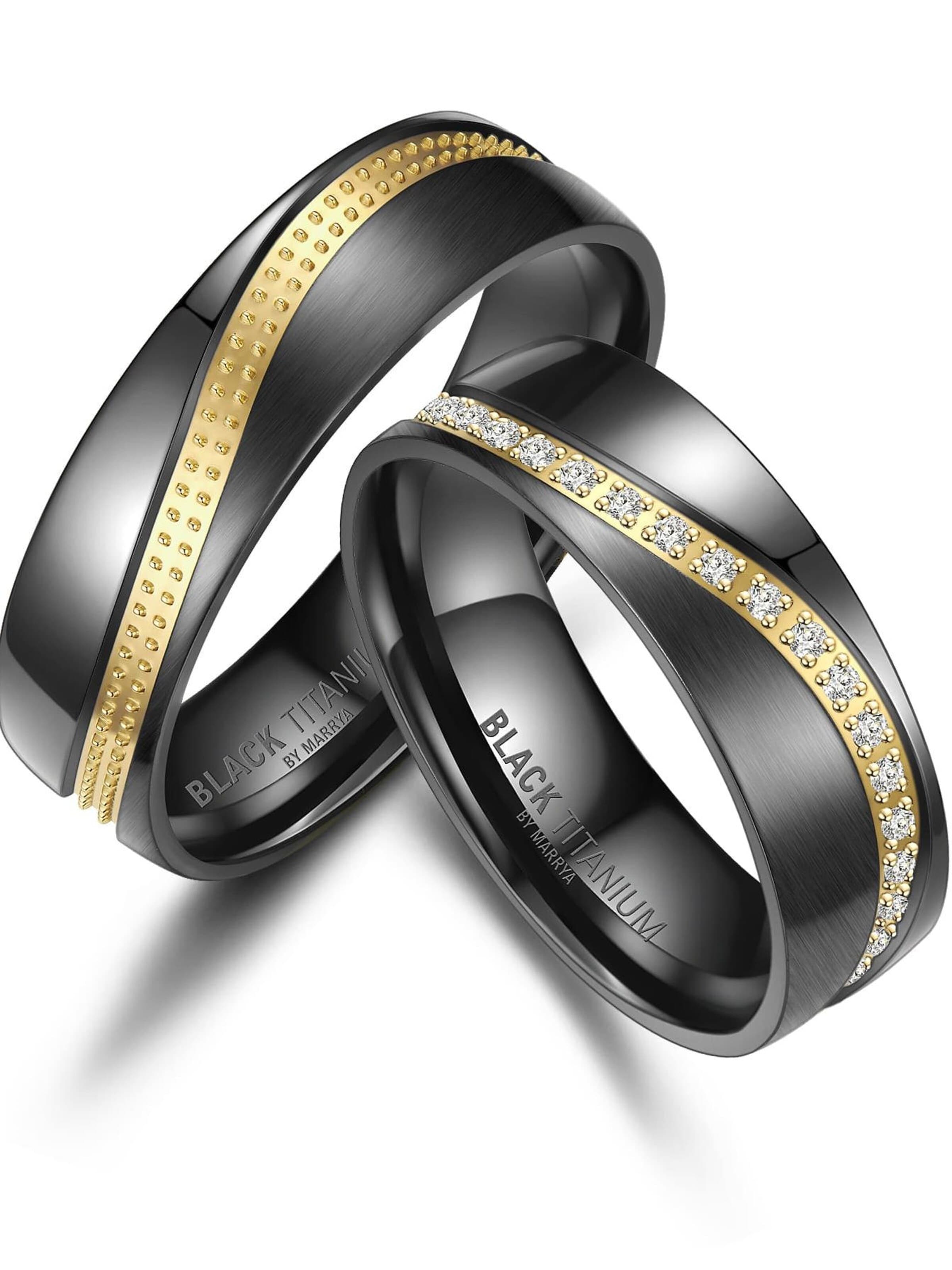MARRYA Ring 'MARRYA Ehering BT-03 aus Black Titanium' in Grijs