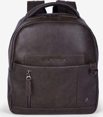Zaino di U.S. POLO ASSN. in marrone: frontale