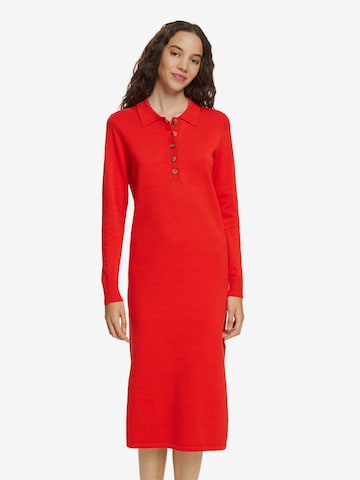 ESPRIT Gebreide jurk in Rood: voorkant