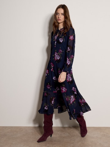 Apricot Floral Print Midi Dress ' ' in Blau: Vorderseite