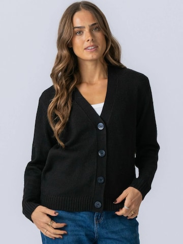 TEESHOPPEN Kardigan ' Knitted Cardigan ' w kolorze czarny: przód
