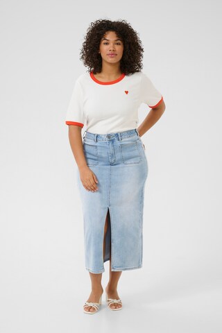 Jupe 'Sina' KAFFE CURVE en bleu