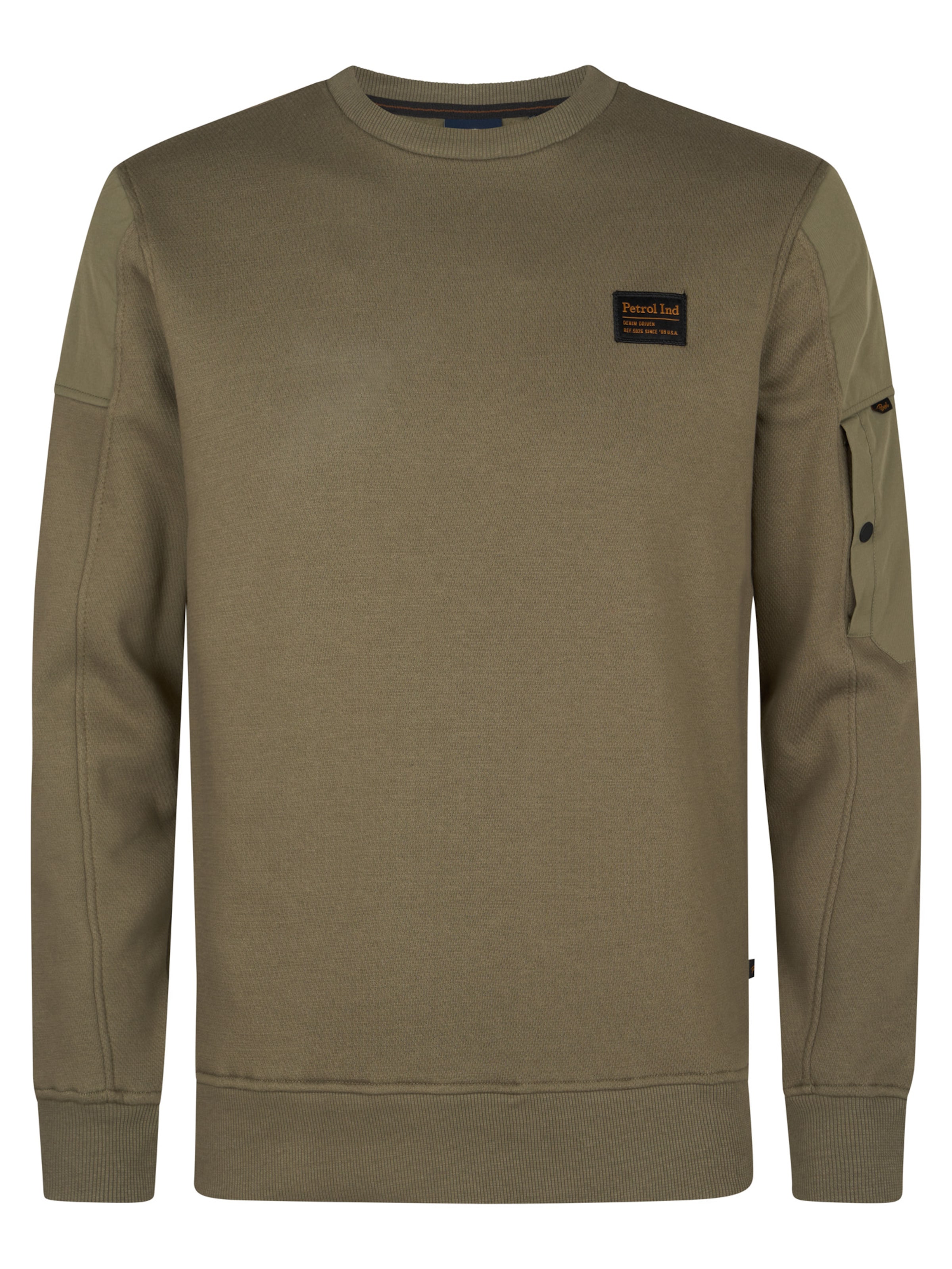 Sweat-shirt Petrol Industries en gris : devant