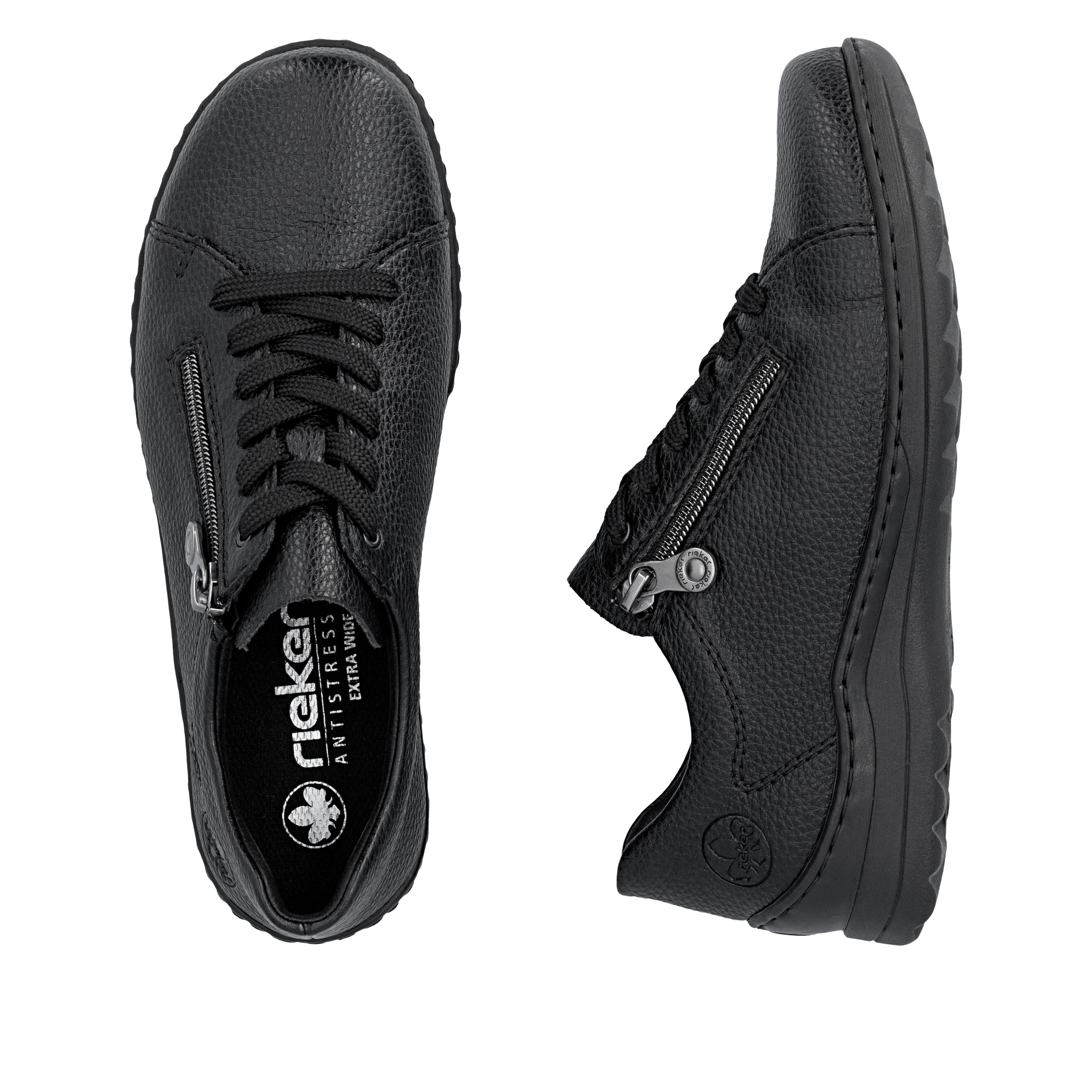 Chaussure à lacets Rieker en noir