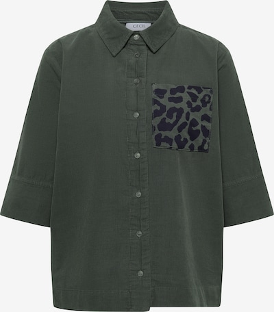 CECIL Bluse in L in dunkelgrün / schwarz, Produktansicht