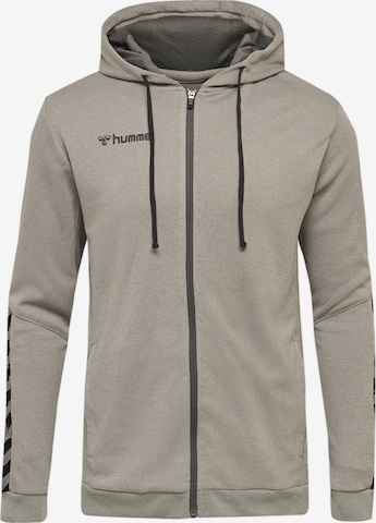 Hummel Athletic Zip-Up Hoodie in Grey: front