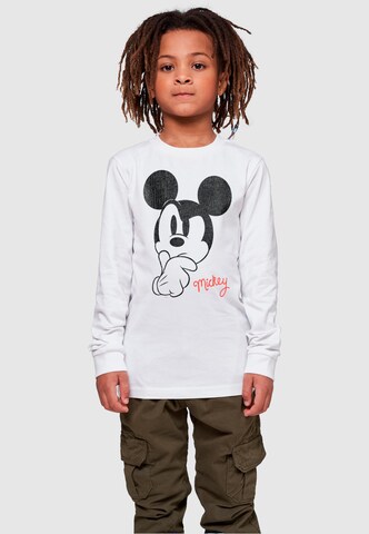 ABSOLUTE CULT Shirt 'Mickey Mouse - Distressed Ponder' in Wit: voorkant